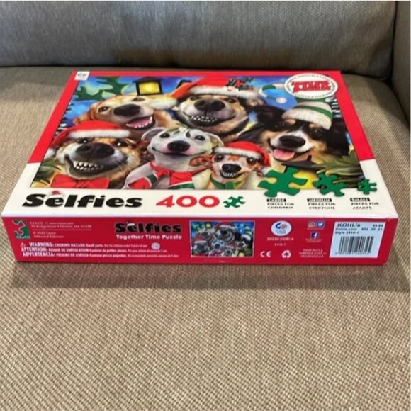 Christmas Dog Faces Selfies Together Time 400 Piece Puzzle Complete Ceaco 2020 - Picture 8 of 8